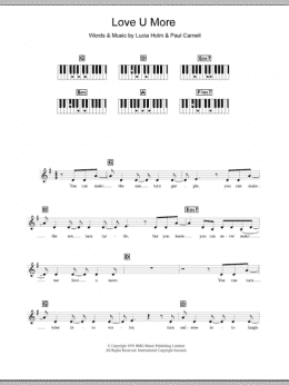 page one of Love U More (Piano Chords/Lyrics)