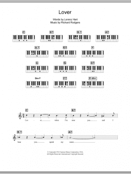 page one of Lover (Piano Chords/Lyrics)