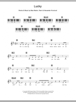 page one of Lucky (Piano Chords/Lyrics)