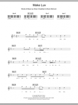 page one of Make Luv (Piano Chords/Lyrics)