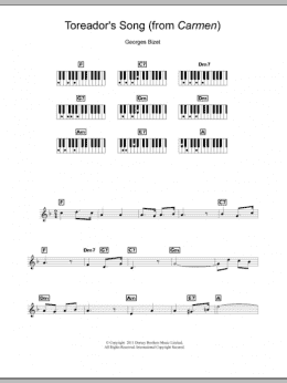 page one of Toreador's Song (from Carmen) (Piano Chords/Lyrics)