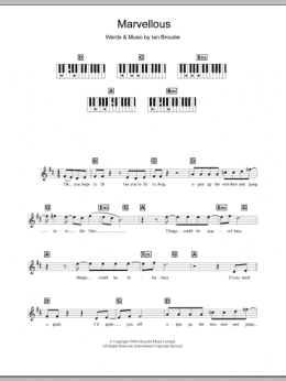 page one of Marvellous (Piano Chords/Lyrics)