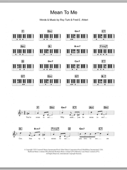 page one of Mean To Me (from Love Me Or Leave Me) (Piano Chords/Lyrics)