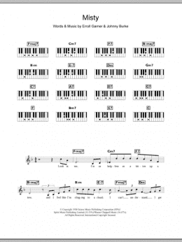 page one of Misty (Piano Chords/Lyrics)