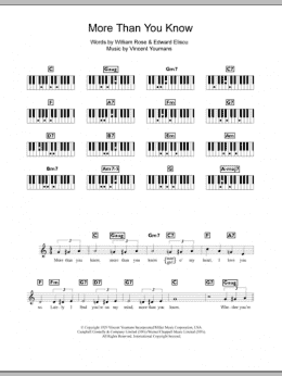 page one of More Than You Know (Piano Chords/Lyrics)
