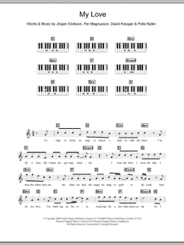 page one of My Love (Piano Chords/Lyrics)