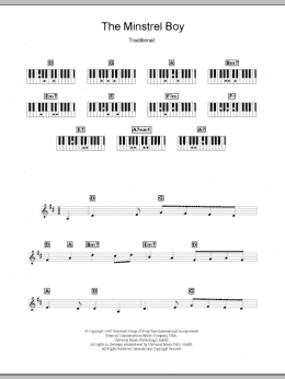 page one of The Minstrel Boy (Piano Chords/Lyrics)