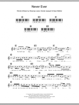 page one of Never Ever (Piano Chords/Lyrics)