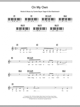 page one of On My Own (Piano Chords/Lyrics)