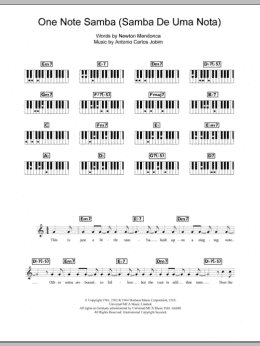 page one of One Note Samba (Samba De Uma Nota So) (Piano Chords/Lyrics)