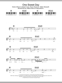 page one of One Sweet Day (Piano Chords/Lyrics)