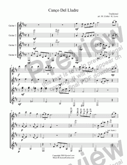 page one of Canço del Lladre (Quartet)