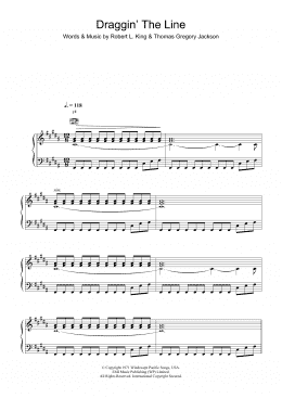 page one of Draggin' The Line (Piano, Vocal & Guitar Chords)