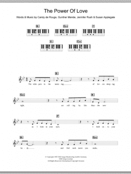 page one of The Power Of Love (Piano Chords/Lyrics)