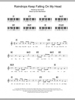 page one of Raindrops Keep Falling On My Head (Piano Chords/Lyrics)