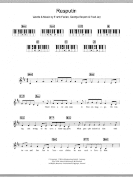 page one of Rasputin (Piano Chords/Lyrics)