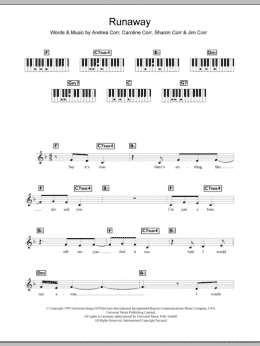 page one of Runaway (Piano Chords/Lyrics)