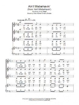 page one of Ain't Misbehavin' (SSA Choir)