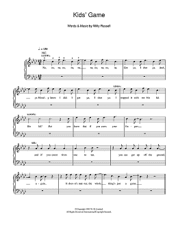 page one of Kids' Game (from Blood Brothers) (Easy Piano)