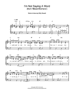 page one of I'm Not Saying A Word (from Blood Brothers) (Easy Piano)