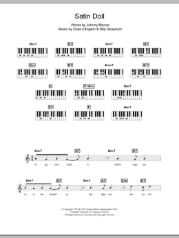 page one of Satin Doll (Piano Chords/Lyrics)
