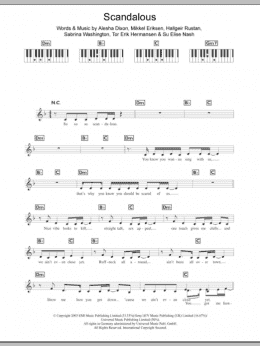 page one of Scandalous (Piano Chords/Lyrics)