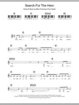 page one of Search For The Hero (Piano Chords/Lyrics)