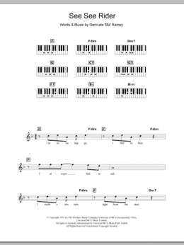 page one of See See Rider (Piano Chords/Lyrics)