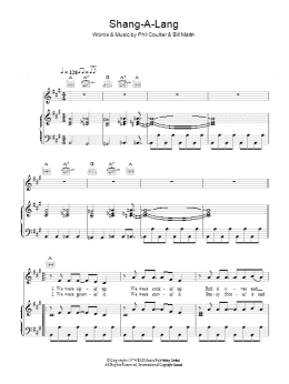 page one of Shang-a-Lang (Piano, Vocal & Guitar Chords)