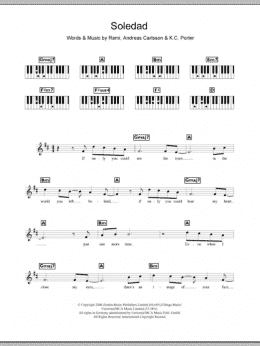 page one of Soledad (Piano Chords/Lyrics)