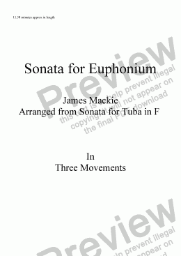 page one of Sonata for Euphonium (Arranged from Tuba Sonata)