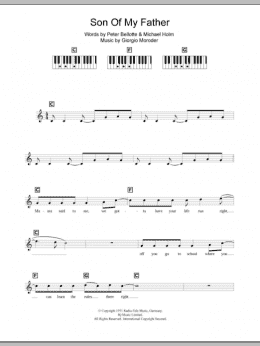 page one of Son Of My Father (Piano Chords/Lyrics)