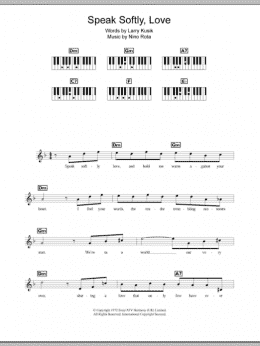 page one of Speak Softly, Love (Love Theme) (Piano Chords/Lyrics)