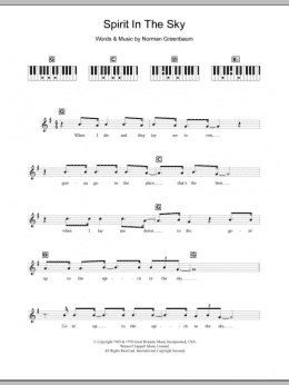 page one of Spirit In The Sky (Piano Chords/Lyrics)