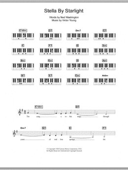 page one of Stella By Starlight (Piano Chords/Lyrics)