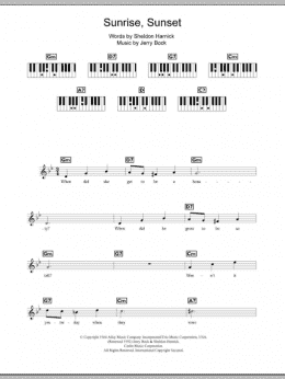 page one of Sunrise, Sunset (Piano Chords/Lyrics)