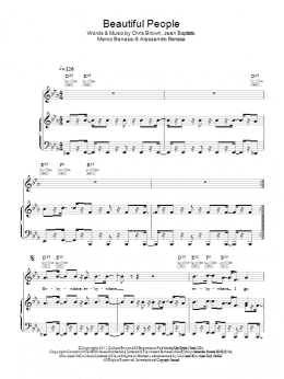 page one of Beautiful People (Piano, Vocal & Guitar Chords)