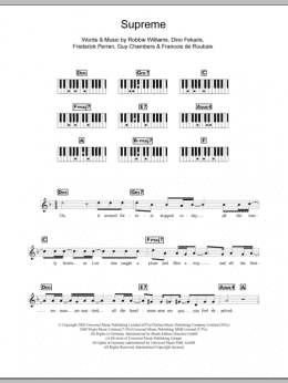 page one of Supreme (Piano Chords/Lyrics)