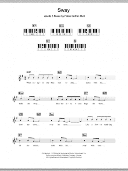 page one of Sway (Quien Sera) (Piano Chords/Lyrics)