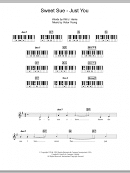 page one of Sweet Sue - Just You (Piano Chords/Lyrics)
