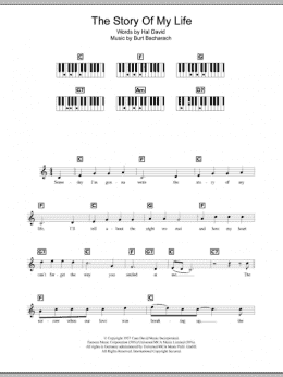 page one of The Story Of My Life (Piano Chords/Lyrics)