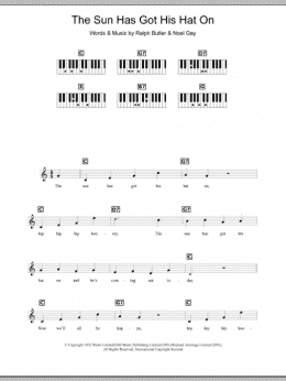page one of The Sun Has Got His Hat On (Piano Chords/Lyrics)