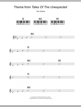 page one of Theme from Tales Of The Unexpected (Piano Chords/Lyrics)