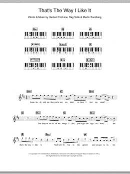 page one of That's The Way I Like It (Piano Chords/Lyrics)