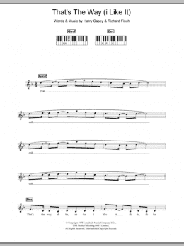 page one of That's The Way (I Like It) (Piano Chords/Lyrics)