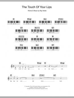 page one of The Touch Of Your Lips (Piano Chords/Lyrics)