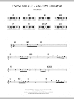 page one of Theme from E.T. (The Extra-Terrestrial) (Piano Chords/Lyrics)