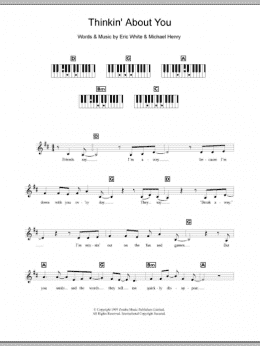 page one of Thinkin' About You (Piano Chords/Lyrics)