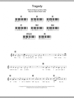 page one of Tragedy (Piano Chords/Lyrics)