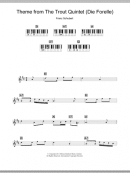 page one of Theme From The Trout Quintet (Die Forelle) (Piano Chords/Lyrics)